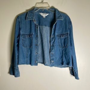Vintage cut off crop  Shirt jacket Casual Corner M